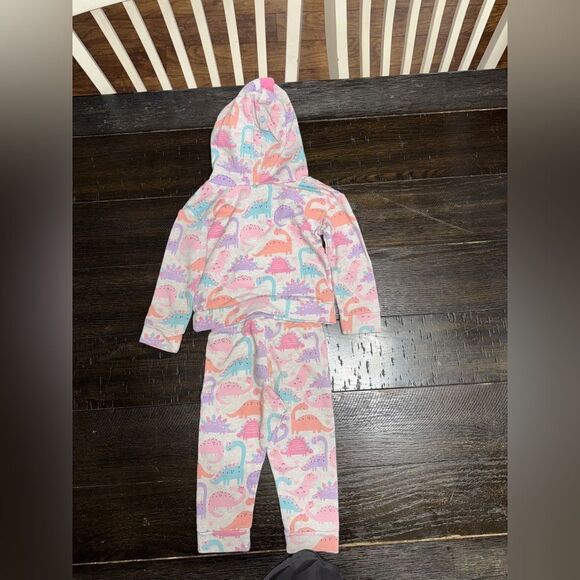 18-24m girls children’s place dinosaur hooded sweatsuit - Picture 4 of 4